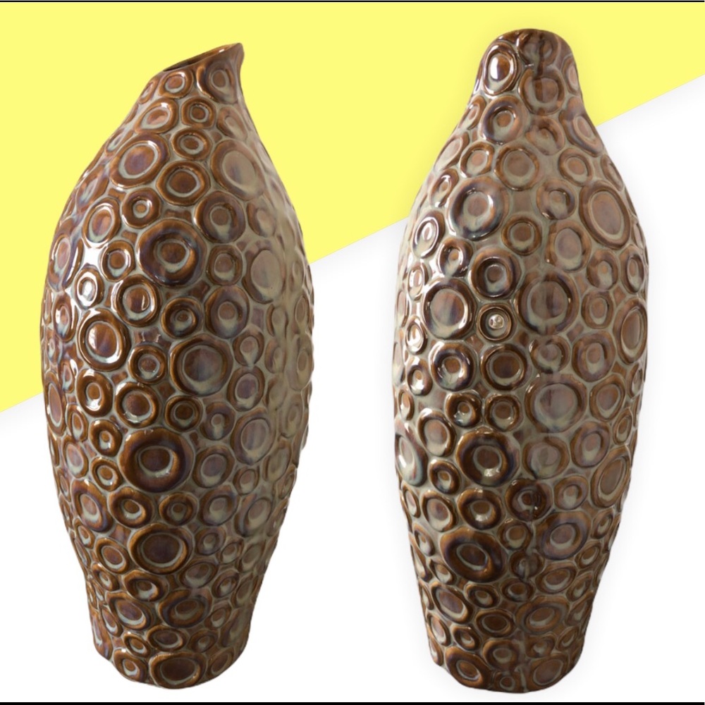 Bronze Vase with Circular 3D Design